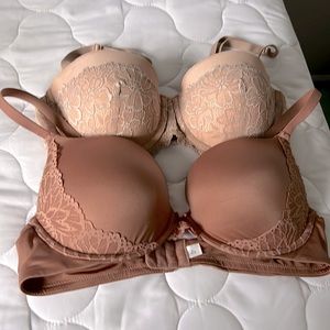 34D Push-Up Bra Bundle in Dusty Rose& light pink